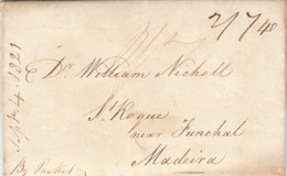 United Kingdom Madeira 1821/27 Correspondence 7 Entire Letters London To Funchal (q191) - ...-1840 Precursores