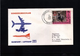 Ivory Coast 1981 Space / Raumfahrt Interesting Letter - Afrika