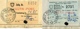 Switzerland Schweiz 1958 Bern Zollamt Umsatzsteuer Gebührenmarke Customs Document (2) Revenue Fiscal Tax Douane Suisse - Revenue Stamps
