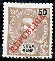 !										■■■■■ds■■ Inhambane 1911 AF#38* Mouchon Republica 50 Réis VARIETY (X5789) - Inhambane