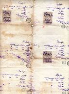 Ottoman Empire, Macedonian Old Handwritten And Handmade Paper Document With Tugra Revenue 5 Stamps,as Scan - Lettres & Documents