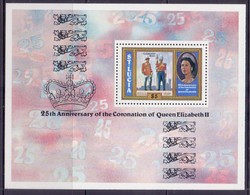 St. Lucia-25th Anniversary Of Coronation Of Elizabeth II-SS With 4 Stamps-High Cat. Value-MNH - Oceania (Other)