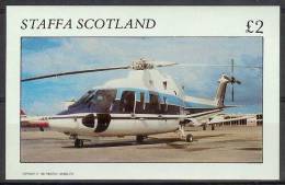 Myp257 CINDERELLA TRANSPORT VLIEGTUIGEN HELICOPTER PLANES FLUGZEUG HUBSCHRAUBER STAFFA SCOTLAND 1982 PF/MNH - Cinderellas