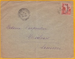 1915 -  N° 147 Surchargé Seul Sur Enveloppe De Seine Inférieure Vers Marcelcave, Somme - - Pli Vertical - Croce Rossa