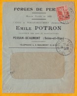 1916 -  N° 147 Surchargé Seul Sur Enveloppe Commerciale à Fenêtre De Persan-Beaumont, Seine Et Oise Vers Paris - Forges - Croce Rossa