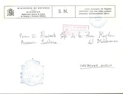 SOBRE MINISTERIO DE DEFENSA FRANQUEO PAGADO OFICIAL SOBRE GRANDE - Military Service Stamp