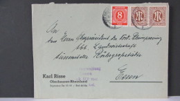Frz/Bi: Fern-Brief Mit 10 Pf Amer.Ausg. Waager.Paar In MiF Mit 8 Pf Ziffer OSt. Oberhausen Knr: 6 (2) Ua - Lettres & Documents