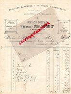 87 - ROCHECHOUART -RARE FACTURE MAISON DUVAL THEOPHILE PHILIPPON- GRANDES FAIENCERIE FAIENCE POTERIES LIMOUSINES- 1897 - 1800 – 1899