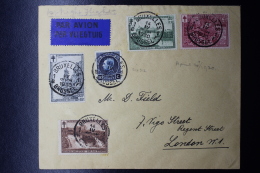 Belgium:  Airmail Cover  First Night Flight   Brussels - London   OBP 211 + 293 - 296 - Sonstige & Ohne Zuordnung