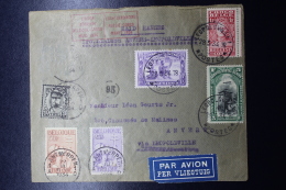 Belgium Airmail Cover First Flight Antwerp -> Leopoldville Piloted By Hansez 22-3-1934 Mixed Stamps - Sonstige & Ohne Zuordnung