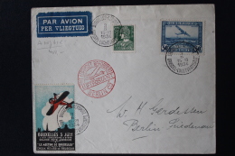 Belgium Airmail Cover Brussels -> Berlin Airdisplay EVERE 3-6-1934 Label On Front - Autres & Non Classés