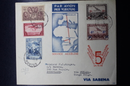 Belgium Airmail Cover First Flight Accelerated Service Brussels -> Bukuma Congo -> Brussels  24-10-1936 Signed/ Si - Otros & Sin Clasificación