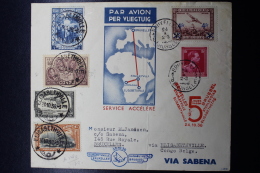 Belgium Airmail Cover First Flight Accelerated Service Brussels -> Elisabethville Congo -> Brussels  24-10-1936 Si - Otros & Sin Clasificación