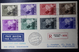 Belgium Airmail Cover First Day Cover Brussels -> Liverpool OBP 447-454 - Otros & Sin Clasificación