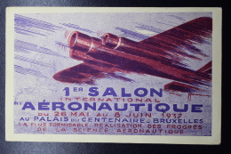 Belgium Airmail Card Brussels - Paris Brussels First Aeronautical Salon, 31-5-1937 Mixed Stamps - Otros & Sin Clasificación