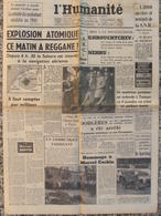 Journal L'Humanité (13 Fév 1960) Explosion Atomique Reggane - Dorgères Arrêté - Le Karting - L Terzieff - 1950 - Oggi