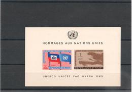 HAITI Année 1958 Hommage Aux Nations Unies Bloc  N°Y/T : 10** - Haïti