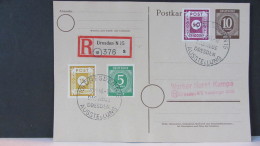OPD:  R-Gs-Karte 10 Pf  Ziffern In MiF Mit 15,40 Pf OPD Dresden SoSt. Dresden N15 (376) 30.9.46 Portogenau Knr: 50 A Ua. - Postal  Stationery