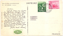 Carte Pub Plasmarine Biomarine Maurice Dans Le Sillage De Bougainville Vanillier - Mauritius (...-1967)