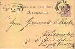 1882, GRORKAU R.B. OPPELN, Seltenerer Oberschlesienstempelnach Senfhennersdorf - Máquinas Franqueo (EMA)