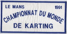 E01- LE MANS 1991 - Ecusson 27,5 X 13,5 - Championnat Du Monde De Karting - Escudos En Tela