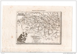 64 - GRAVURE . CARTE DÉPARTEMENTALE DES BASSES PYRÉNÉES . " LA FRANCE PITTORESQUE " - Réf. N°24P - - Stampe & Incisioni