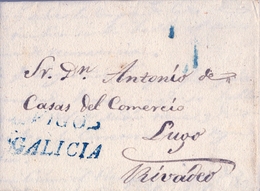 PREFILATELIA , 1838  , CARTA COMPLETA  , PONTEVEDRA , VIGO - RIBADEO  , T. 8 - ...-1850 Préphilatélie