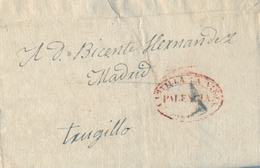 PREFILATELIA , 1839  , CARTA COMPLETA  , PALENCIA - TRUJILLO  , T. 6 - ...-1850 Vorphilatelie
