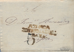 PREFILATELIA , 1848  , CARTA COMPLETA  , BADAJOZ  , AZUAGA - ZAFRA  , T. 1 - ...-1850 Préphilatélie