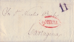 PREFILATELIA , 1841  , CARTA COMPLETA  , CANTABRIA  , SANTANDER - CARTAGENA  , T. 13 - ...-1850 Prefilatelia