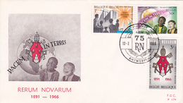 FDC BELGIQUE N° Yvert 1360-61-62 (RERUM NOVARUM) Obl Sp Ill 1er Jour - 1961-1970