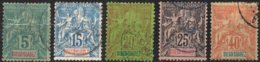 DIEGO-SUAREZ - 5 Valeurs De 1893 Oblitérées - Used Stamps