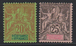 DIEGO-SUAREZ - 2 Valeurs De 1892 Neuves - Unused Stamps