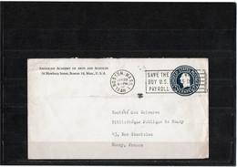 LBR40B - USA ENVELOPPE BOSTON / NANCY 28/1/1948 - 1941-60