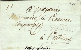 1812 - TERR. CONQUIS - Lettre De 110 / CHIAVARI ( Les Apennins) 37 Mm Noir - 1792-1815: Veroverde Departementen