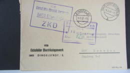 Dienst/ZKD: Fern-Brief Mit ZKD-Kastenstempel Aus Dingelstädt (Eichsfeld) Nach Dresden Vom 6.3.67 - Zentraler Kurierdienst