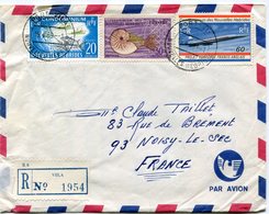 NOUVELLES HEBRIDES LETTRE RECOMMANDEE PAR AVION DEPART PORT- VILA 15-4-69 NOUVELLES HEBRIDES POUR LA FRANCE - Cartas & Documentos