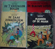 Hergé  KUIFJE 4 Delen : Mannen Op De Maan / De Blauwe Lotus / De 7 Kristallen Bollen / De Zaak Zonnebloem - Kuifje