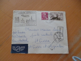 Lettre France 1ère Liaison Aérienne France Canada 02/10/1952 Non Réclamé Par Avion TP Gandon - 1960-.... Covers & Documents