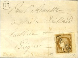 OR (2 Frappes) / N° 1 Bdf Sur Lettre Avec Texte Daté Le 22 Novembre 1850 Adressée Localement à Perignac (Charente Inféri - 1849-1850 Cérès