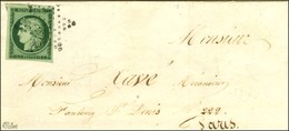 Etoile / N° 2 Vert Foncé Belles Marges Sur Lettre De Paris Pour Paris. Au Verso, Càd D'arrivée 14 MARS. 53. - SUP. - R. - 1849-1850 Ceres