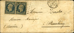 Rouleaux De Gros Points / N° 10 Paire Càd PARIS (60) Sur Lettre Pour La Bavière. 1854. - TB. - R. - 1852 Luigi-Napoleone