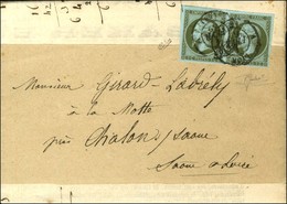 Càd LYON (68) / N° 11 Paire Sur Imprimé Complet Sous Bande Pour Châlon-sur-Saone. 1862. - TB. - 1853-1860 Napoleon III