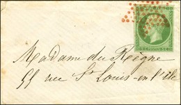 Etoile Rouge / N° 12 Sur Enveloppe Carte De Visite Adressée Localement. - SUP. - R. - 1853-1860 Napoleon III