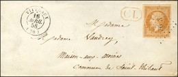 PC 3663 / N° 13 (bistre Orange) Càd T 15 VITTEAUX (20), CL Rouge Sur Lettre Locale. 1858. - SUP. - 1853-1860 Napoléon III.