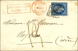 Lettre Des Deux Siciles Affranchie à L'aide D'un N° 14 Pour Roybon. Le Timbre Ayant été Refusé, Est Annulé Par Le PC 189 - 1853-1860 Napoleon III