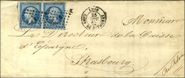 Losange CDS / N° 14 Paire (1 Ex Def) Càd LYON / CAMP DE SATHONAY Sur Demande De Transfert Imprimée Datée Sathonay Le 26  - 1853-1860 Napoléon III.