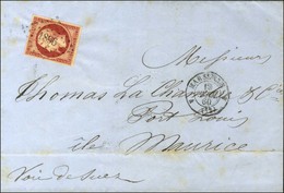 PC 1896 / N° 17 Càd 4 MARSEILLE 4 (12) Sur Lettre Pour L'Ile Maurice. 1860. - TB / SUP. - 1853-1860 Napoléon III