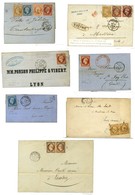 Lot De 7 Lettres Diverses Avec émission Empire Non Dentelé. - TB. - 1853-1860 Napoleon III