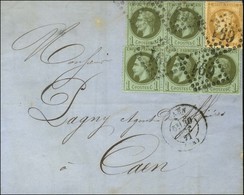 GC 691 / N° 25 (5) + 43 (def) Càd T 17 CAEN (13) 30 OCT. 71 Sur Lettre Locale. - TB. - 1863-1870 Napoleon III With Laurels